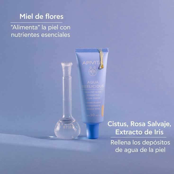 apivita aqua beelicious healthy glow hydrating luid cream spf30 