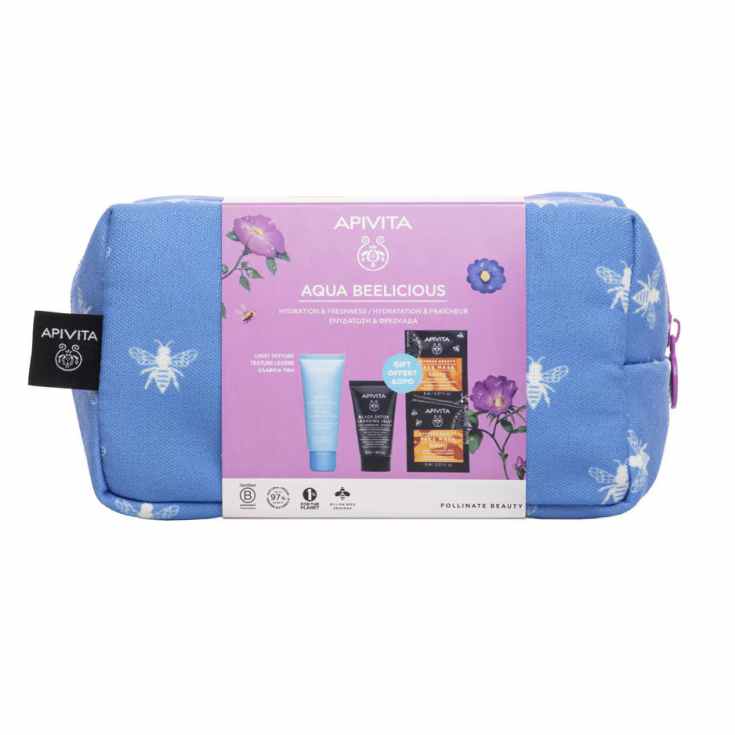 apivita aqua beelicious crema-gel oil free 40ml neceser 4 piezas