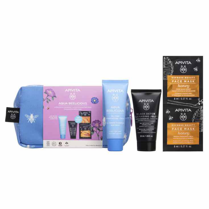 apivita aqua beelicious crema-gel oil free 40ml neceser 4 piezas