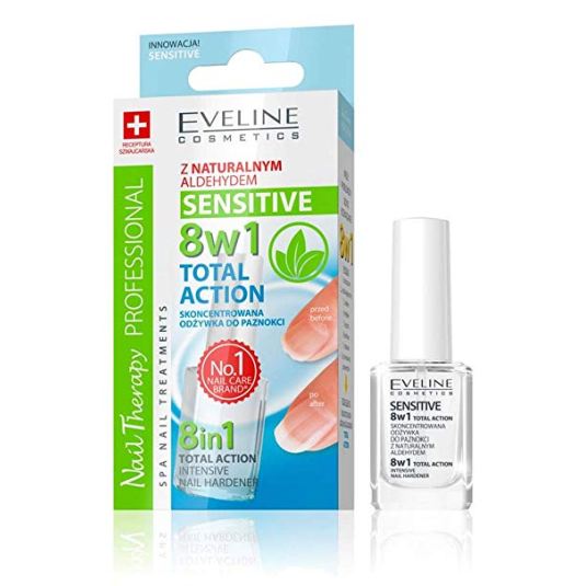 eveline nail therapy 8en1 sensitive tratamiento de uñas acondicionador uñas debiles 12ml