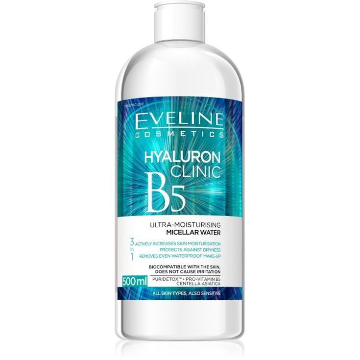eveline hyaluron clinic b5 agua micelar 3en1 500 ml eveline hyaluron clinic b5 agua micelar 3en1 500 ml