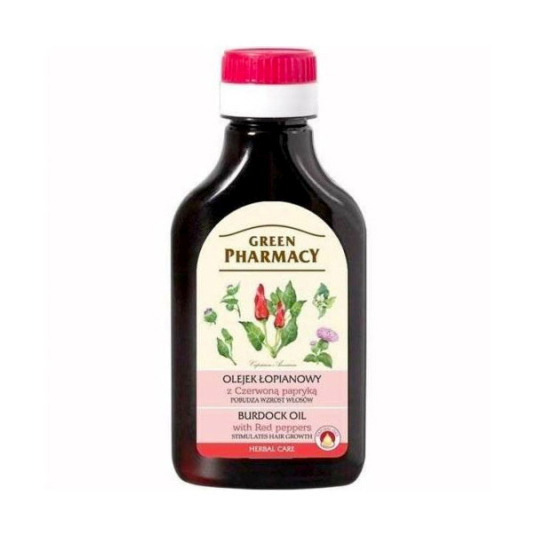 green pharmacy aceite de bardana y pimienta roja para el cabello 100ml