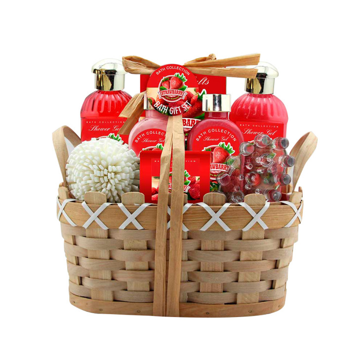 set de baño cesta bambu fresas 6 piezas set de baño cesta bambu fresas 6 piezas
