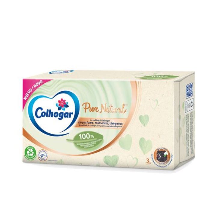 colhogar pure natural tissu pañuelos faciales caja 80ud colhogar pure natural tissu pañuelos faciales caja 80ud