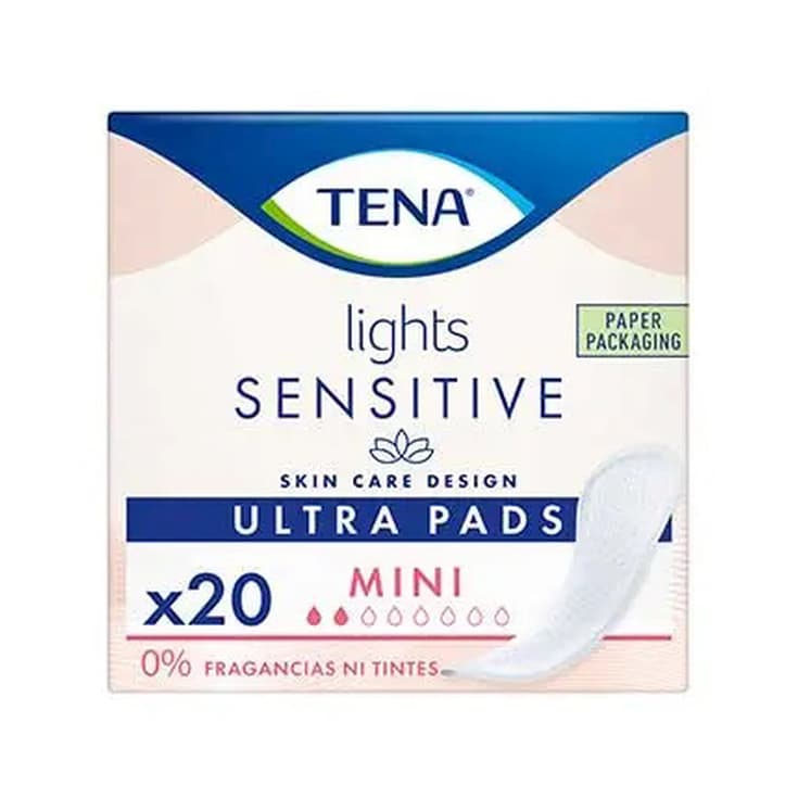 tena lights sensitive compresas mini 20 unidades tena lights sensitive compresas mini 20 unidades