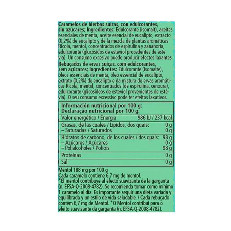 ricola caramelo eucalipto bolsa 70 g