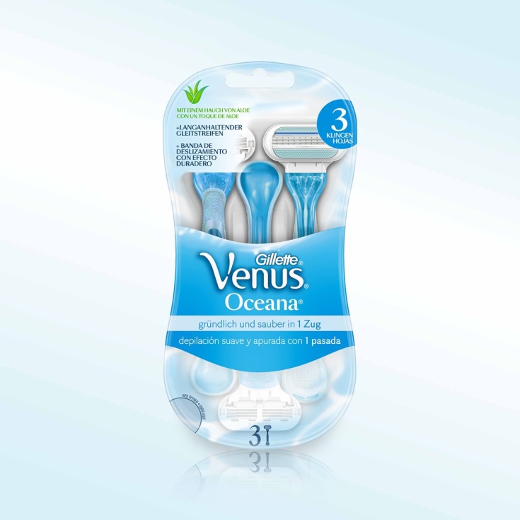 gillette venus oceana maquinillas desechables depilacion mujer 3unidades