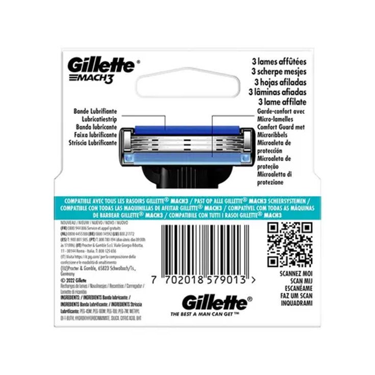 gillette mach3 cargador recambio 4 unidades