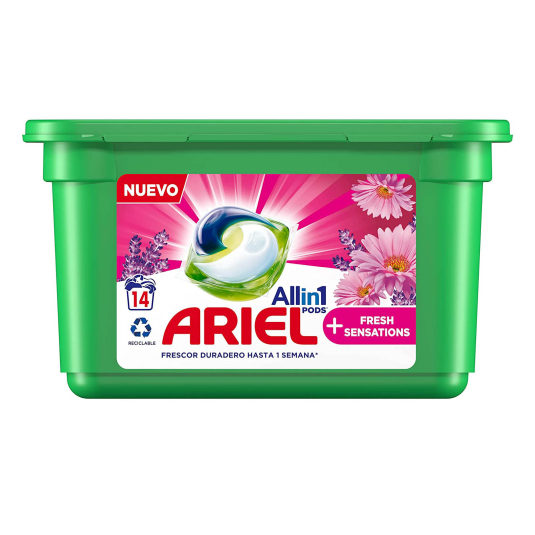 ariel 3en1 pods fresh sensations 14 unidades
