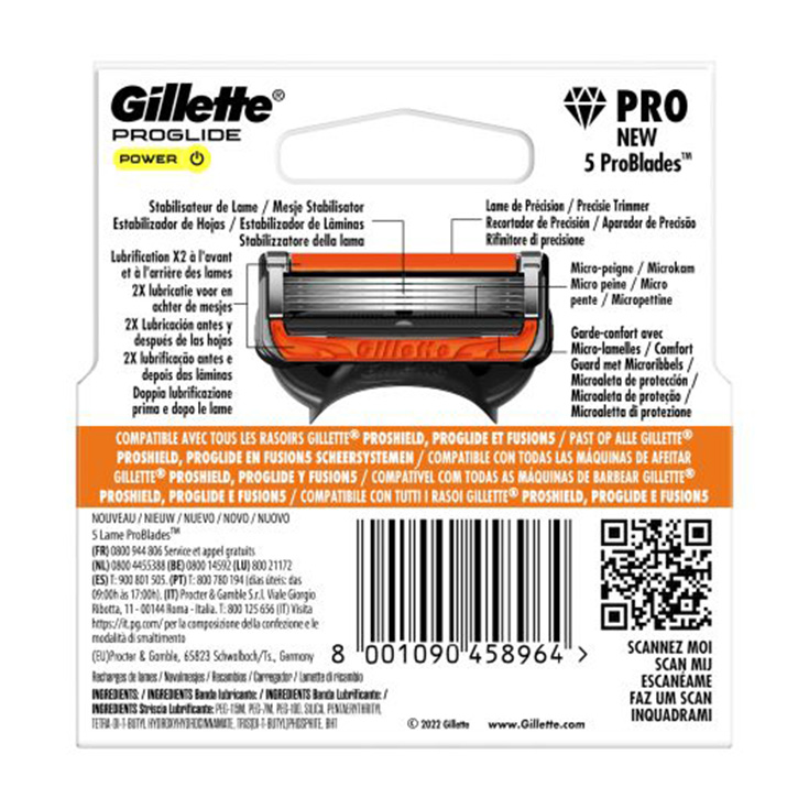 gillette fusion carga proglide power 3 unidades