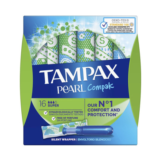 tampax compak pearl super 16 unidades