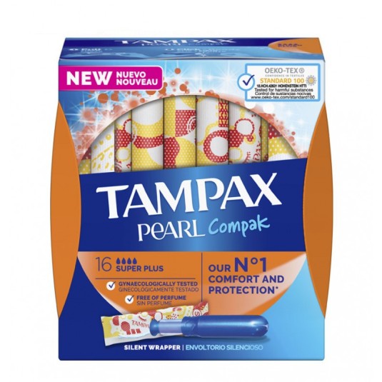 tampax pearl compak tampones super plus 16 unidades
