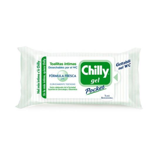 chilly toallitas intimas gel fresco pocket 12 unidades