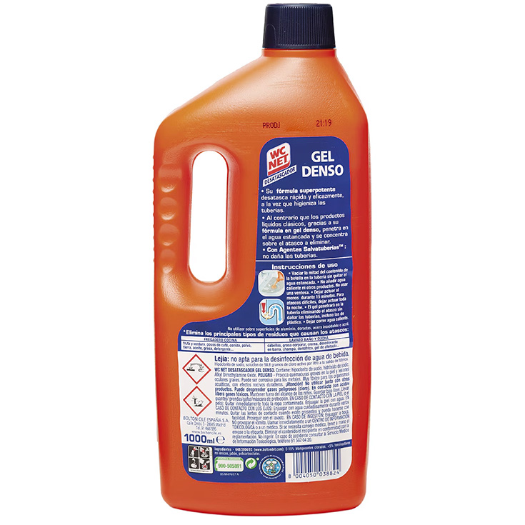 wc net energy desatascador tuberias bloqueadas gel 1l
