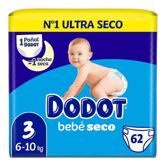 dodot bebe seco t/3 6-10 kg 62 unidades