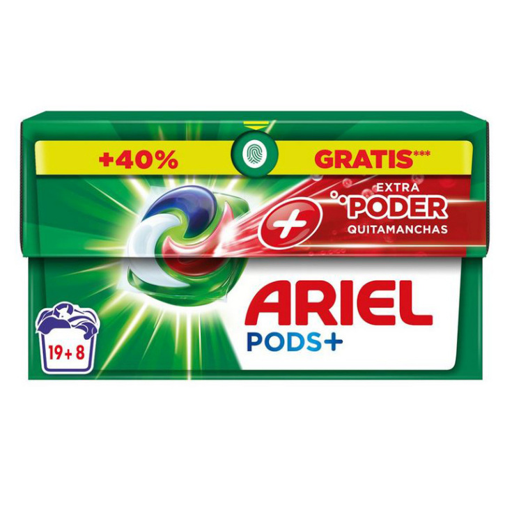 Detergente Ariel Pods + UNstoppables Cápsulas (40 unidades