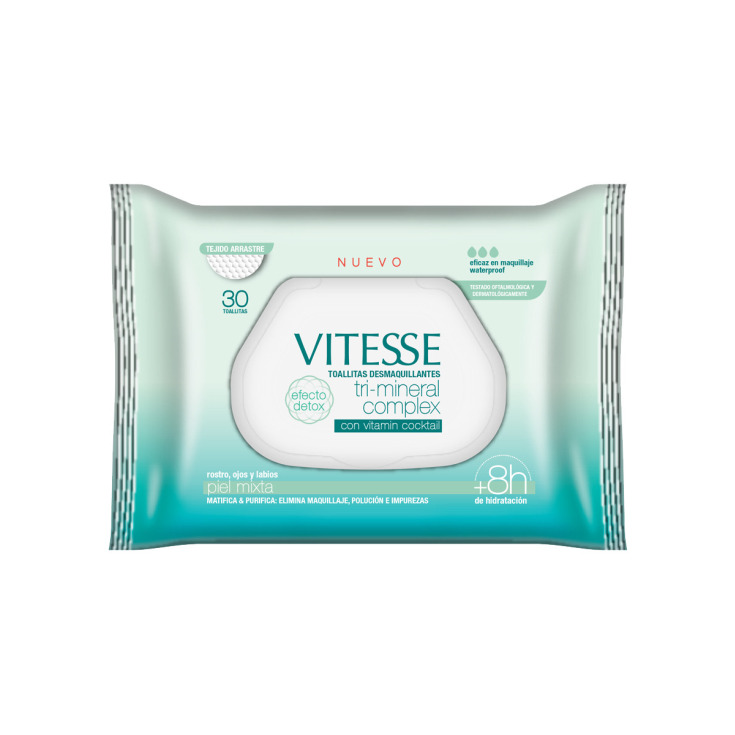 vitesse toallitas desmaquilladoras tri-mineral complex piel mixta 30unidades vitesse toallitas desmaquilladoras tri-mineral complex piel mixta 30unidades
