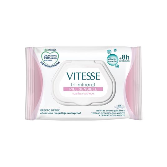 vitesse toallitas desmaquilladoras tri-mineral piel sensible 30 unidades