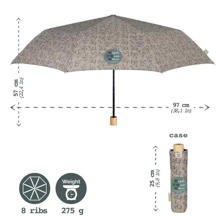 perletti paraguas eco-friendly plegable utomatico eco-floral