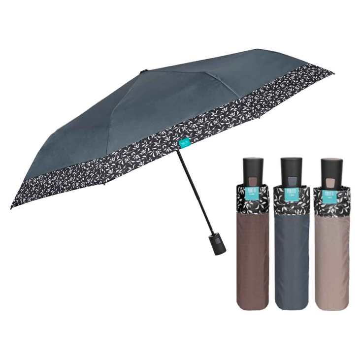 perletti paraguas plegable automatico liso flores