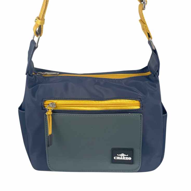 bolso bandolera charro portland mujer azul marino tricolor