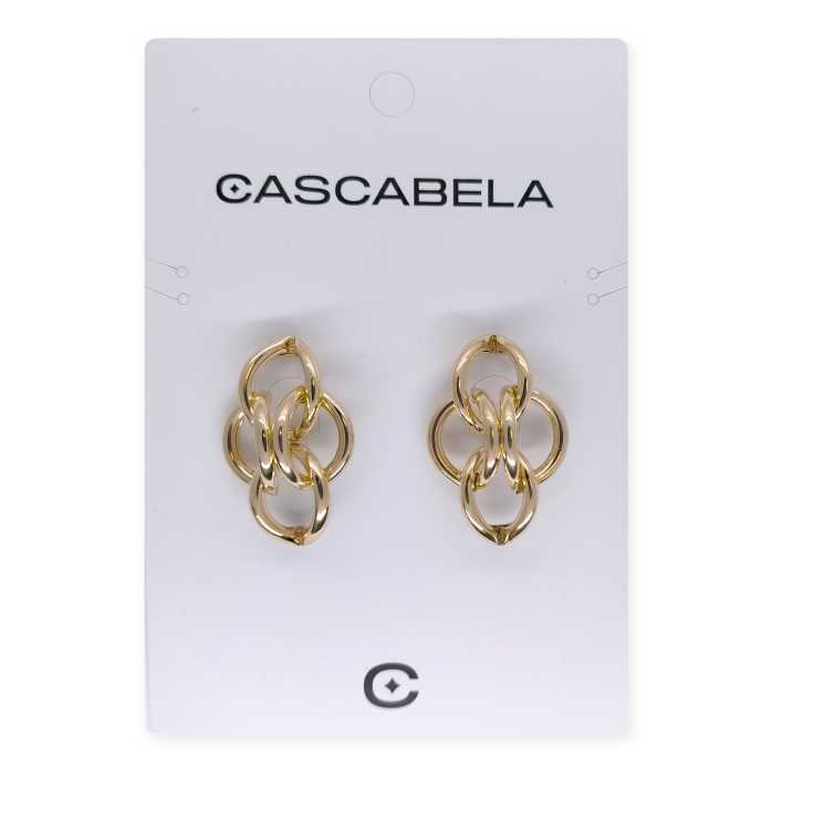 pendientes dorados colgantes eslabones 1 par