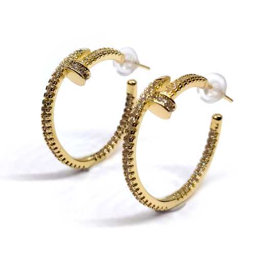 pendientes aros dorados tornillo
