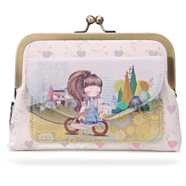 monedero vintage sweet candy bicycle girl cierre clic monedero vintage sweet candy bicycle girl cierre clic