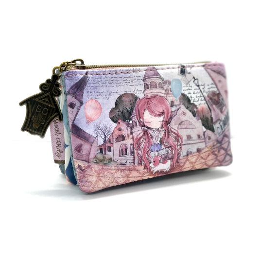 sweet & candy girl with puppy monedero pequeño triple compartimento sweet & candy girl with puppy monedero pequeño triple compartimento