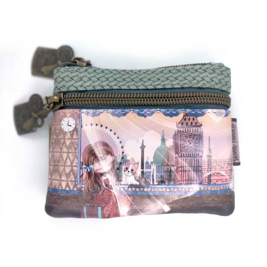 sweet & candy girl in paris monedero tarjetero llavero pequeño con caja sweet & candy girl in paris monedero tarjetero llavero pequeño con caja