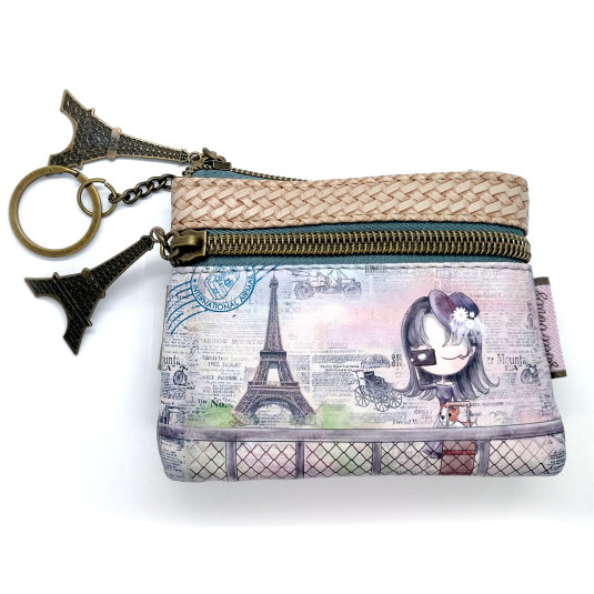 sweet & candy girl in paris monedero tarjetero llavero pequeño con caja sweet & candy girl in paris monedero tarjetero llavero pequeño con caja