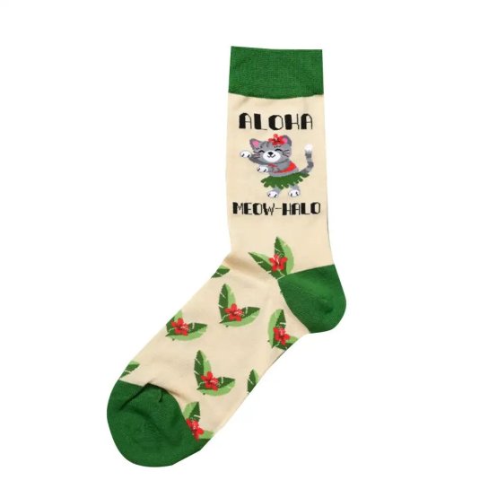 happy feet calcetin aloha meow-halo cat