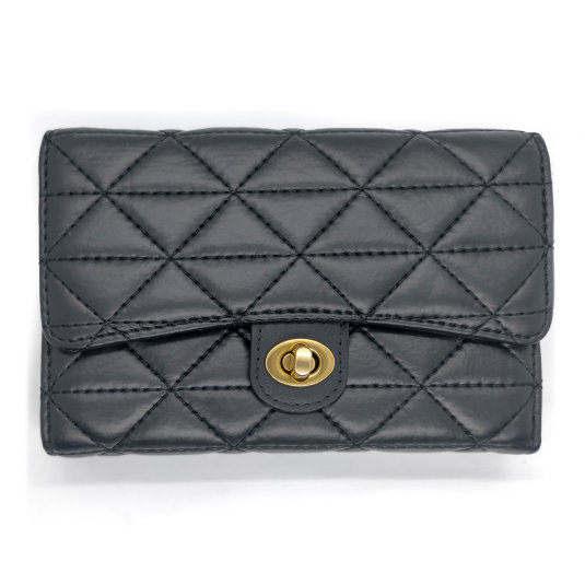 billetero monedero grande alcolchado color negro 16x11x2,5cm