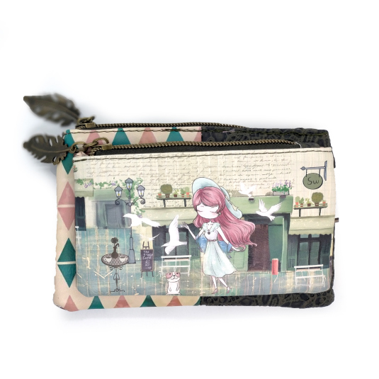 sweet & candy bird lady monedero doble compartimento