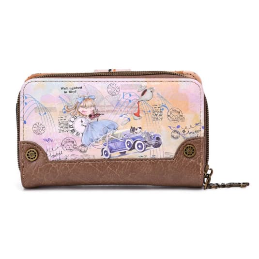 sweet & candy blue violinist girl cartera billetero mediano