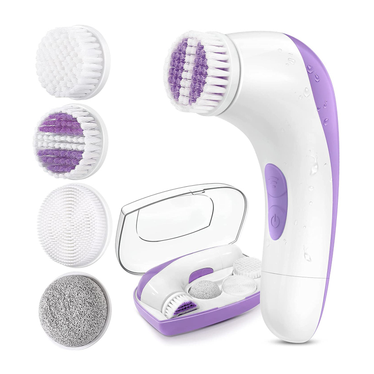 etereauty cepillo de limpieza facial lila 4 cabezales tamaño viaje etereauty cepillo de limpieza facial lila 4 cabezales tamaño viaje