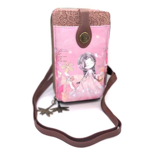 sweet & candy girl in a flowery field bolso porta movil bolsillo exterior