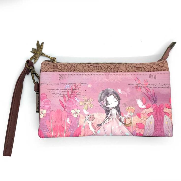 sweet & candy girl in a flowery field cartera mediana 3 compartimentos asa sweet & candy girl in a flowery field cartera mediana 3 compartimentos asa