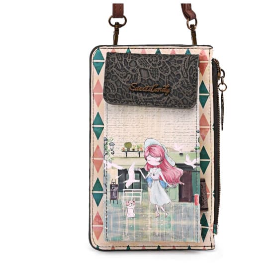 sweet & candy bird lady bolso porta movil verde