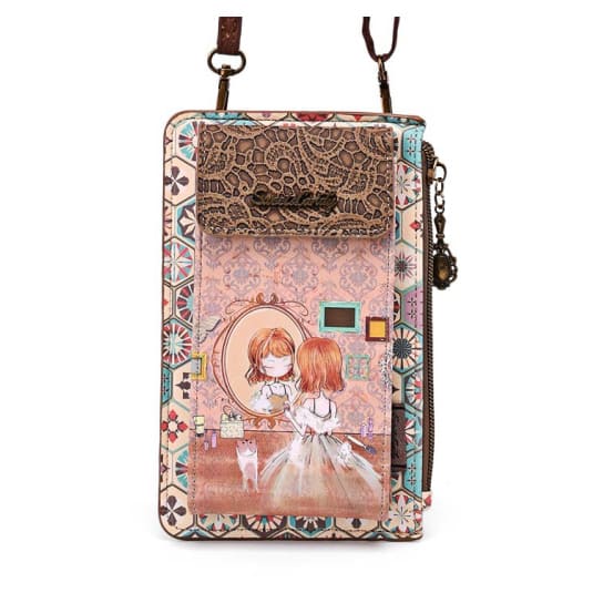 sweet & candy girl in the mirror bolso porta movil marron