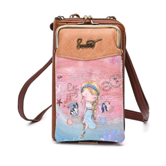 sweet & candy girl on the beach bolso porta movil cierre clic clac