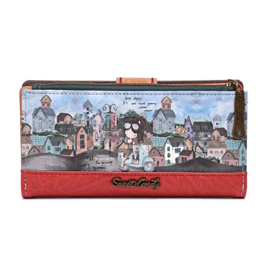 sweet & candy grey girl in vespa cartera tarjetero mediano