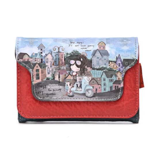 sweet & candy grey girl in vespa cartera tarjetero mediano