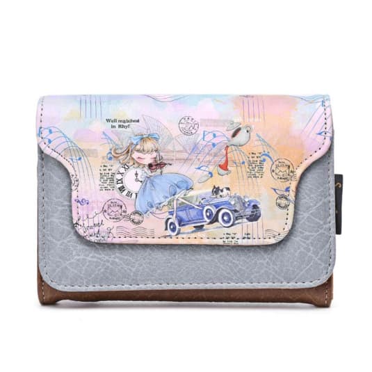 sweet & candy blue violinist girl cartera solapa mediana