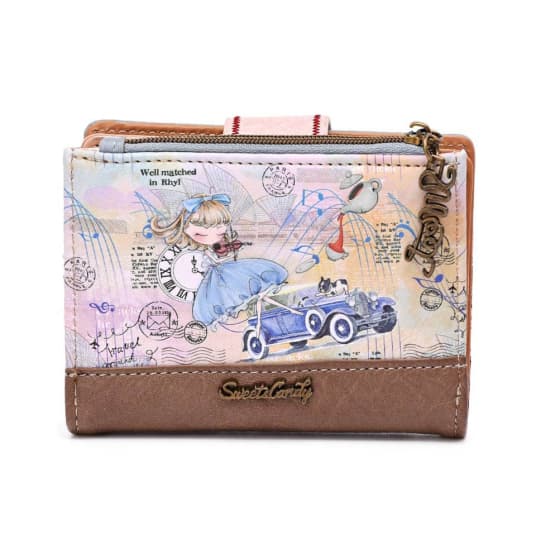 sweet & candy blue violinist gir cartera tarjetero pequeño