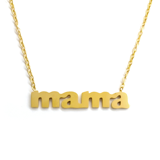 collar dorado personalizado palabra mama 01