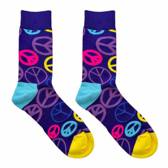 happy feet calcetines simbolos de la paz