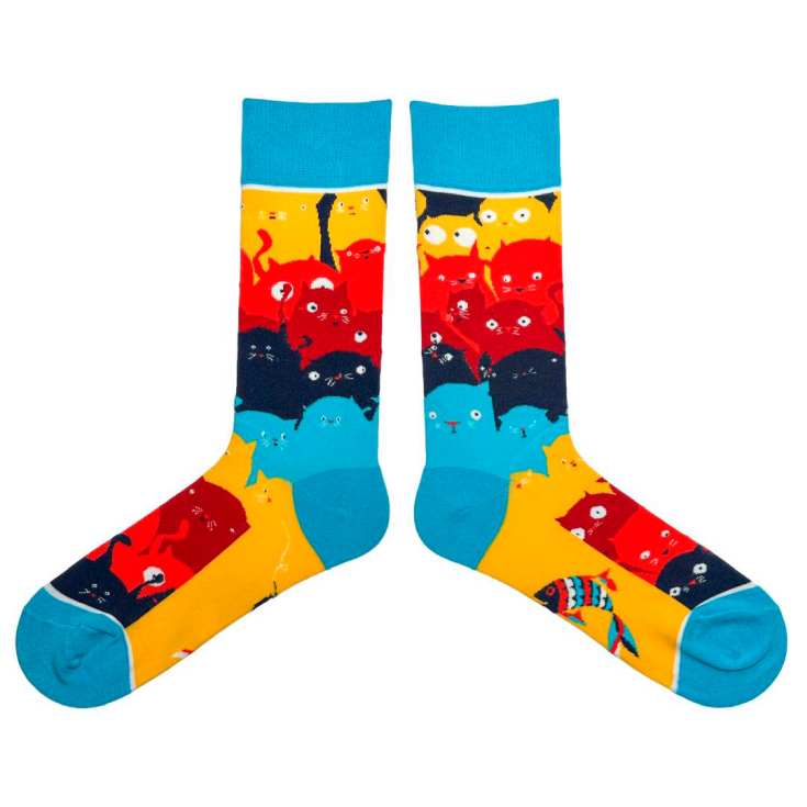 happy feet calcetin multicolor gatos