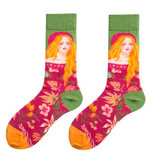 happy feet calcetin bicolor arte dama