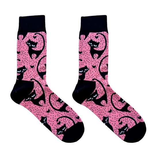 happy feet calcetines divertidos rosa gatitos